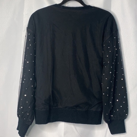 Inc Embellished Tulle Overlay Sweater - Picture 4 of 7